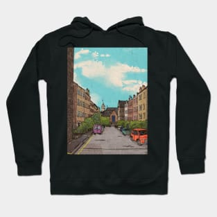 Edinburgh Downtown Retro Inspired Style Illustration Hoodie